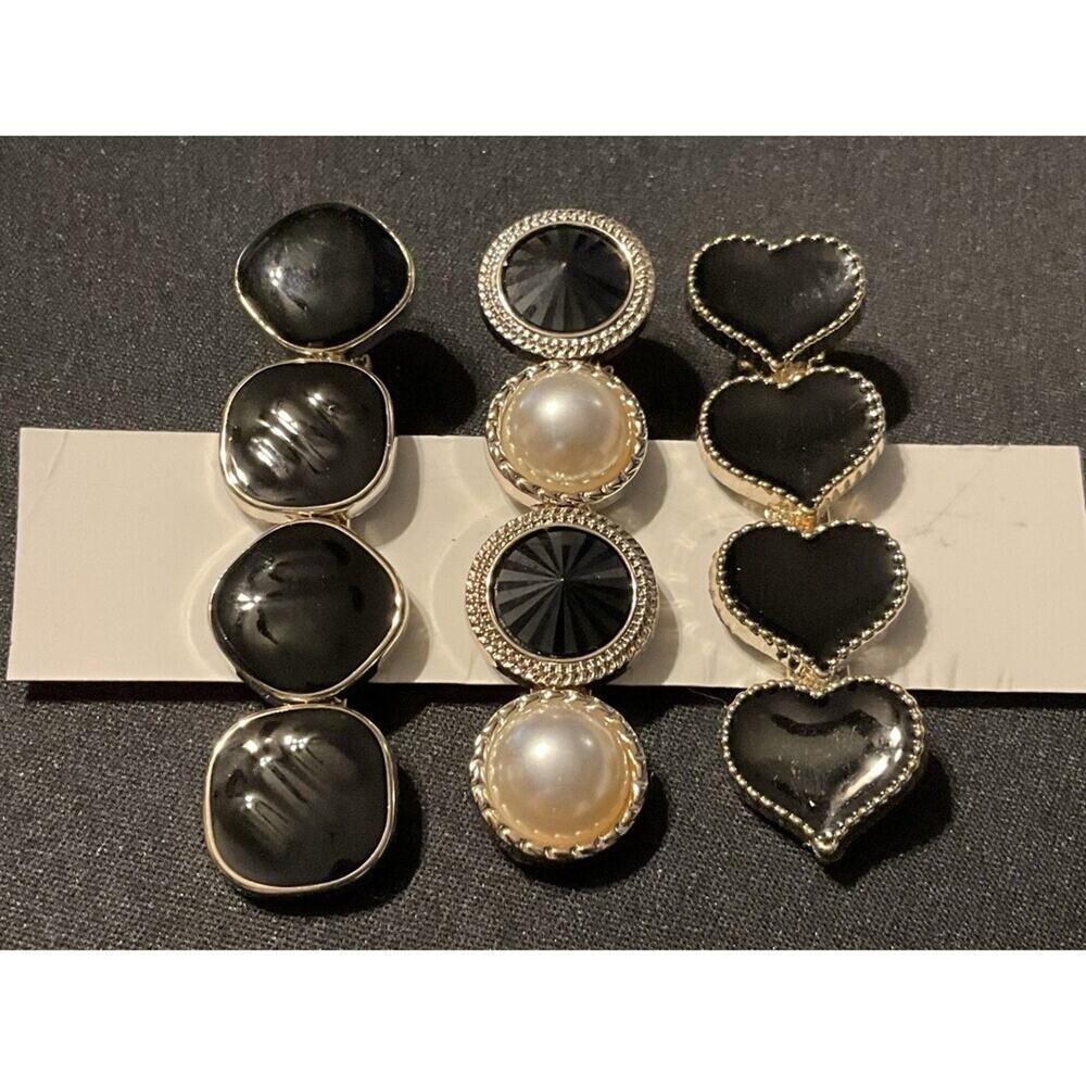 Contemporary Gold Tone/Black Alligator Hair Pins